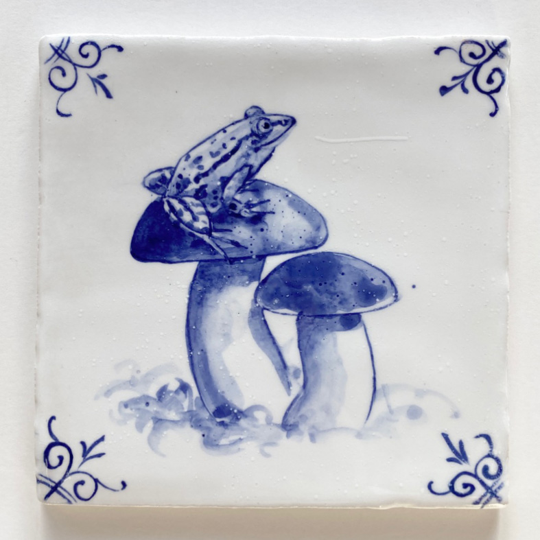 Paddestoelen met kikker